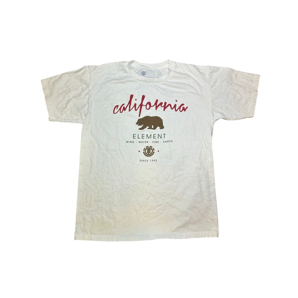 Element Men’s California Bear Graphic T-Shirt White Size Medium